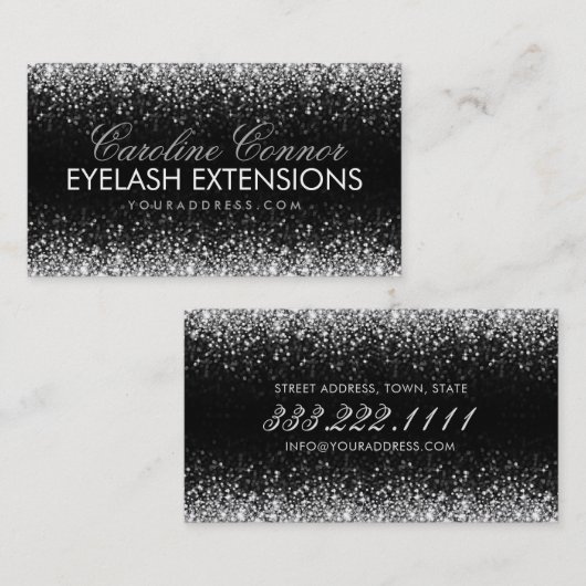 Eyelash Extensions Glitter Star Rain Visitekaartje (Voorkant / Achterkant)