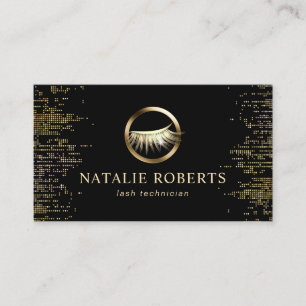 Eyelash Extensions Gold Confetti Lashes Salon Visitekaartje