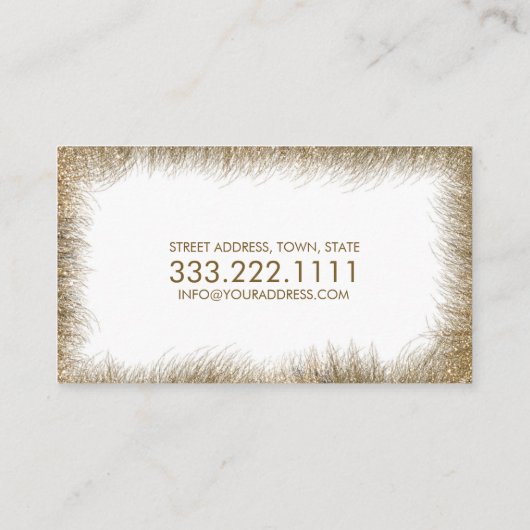 Eyelash Extensions Golden Lashes Border White Card Visitekaartje (Achterkant)