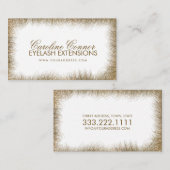 Eyelash Extensions Golden Lashes Border White Card Visitekaartje (Voorkant / Achterkant)