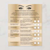 Eyelash Extensions Golden Liability Waiver Flyer (Voorkant)