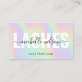 Eyelash Extensions Holographic Typografie Lash Bar Visitekaartje (Voorkant)
