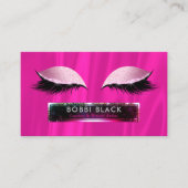 Eyelash Extensions Hot Pink Glitter Glam Makeup Visitekaartje (Voorkant)