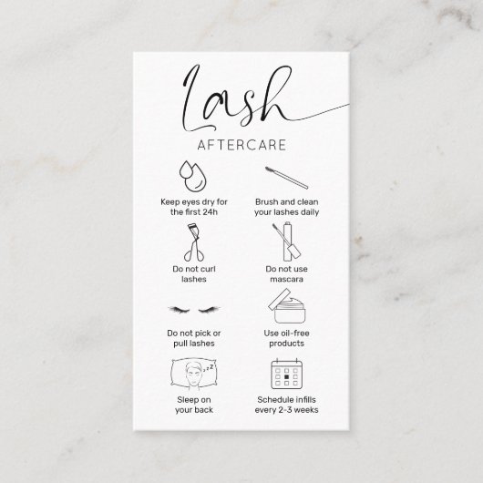Eyelash Extensions Instructies minimalistisch stre Visitekaartje (Voorkant)