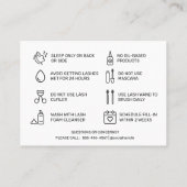 Eyelash Extensions Lash Aftercare Card Visitekaartje (Achterkant)