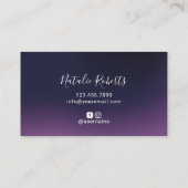 Eyelash Extensions Lash Bar Elegant Deep Paars Visitekaartje (Achterkant)