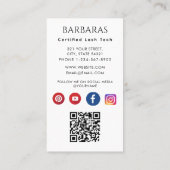 Eyelash Extensions Lash Bar Minimale Makeup Artist Visitekaartje (Achterkant)