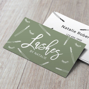 Eyelash Extensions Lash Bar Sage Green Salon Visitekaartje