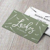 Eyelash Extensions Lash Bar Sage Green Salon Visitekaartje