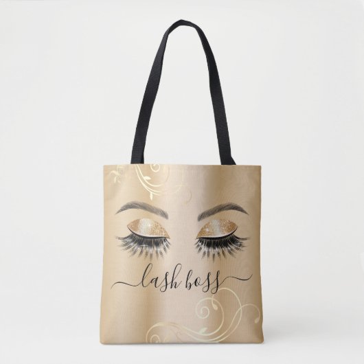 Eyelash Extensions Lash Boss Luxury Gold Tote Bag (Voorkant)