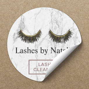 Eyelash Extensions Lash Cleaner Modern Marble Ronde Sticker