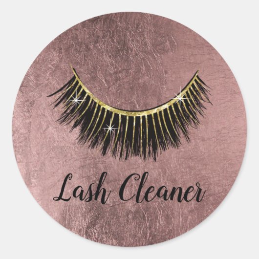 Eyelash Extensions Lash Cleaner Roos Gold Ronde Sticker (Voorkant)
