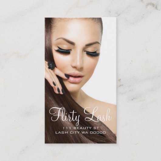 Eyelash Extensions Lash Cosmetoloog Salon Visitekaartje (Voorkant)