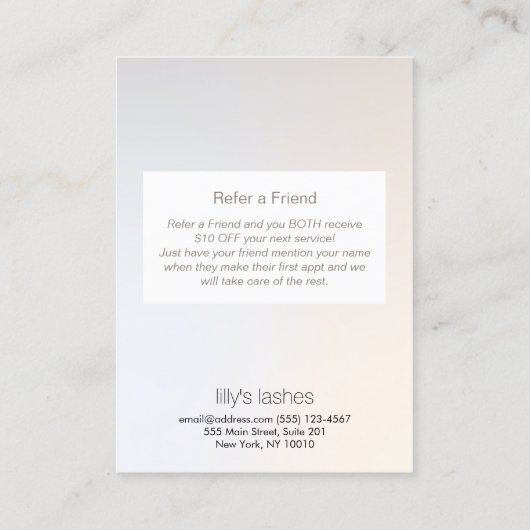 Eyelash Extensions Lash Girl After Care verwijzing (Achterkant)