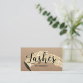 Eyelash Extensions Lash Salon Gold Bruske Stroke Visitekaartje (Staand voorkant)