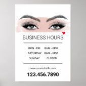 Eyelash Extensions Lash Salon Opening Uren Poster (Voorkant)