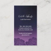 Eyelash Extensions Lash Salon Paarse Floral Skull Visitekaartje (Achterkant)