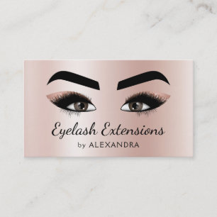 Eyelash Extensions Lashes Glitter Pink Rose Gold Visitekaartje
