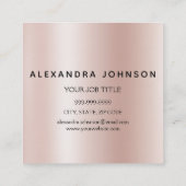 Eyelash Extensions Lashes Glitter Roos Gold Pink Vierkante Visitekaartje (Achterkant)