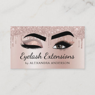 Eyelash Extensions Lashes Glitter Roos Gold Pink Visitekaartje