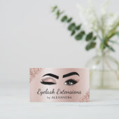 Eyelash Extensions Lashes Glitter Roos Gold Pink Visitekaartje (Staand voorkant)