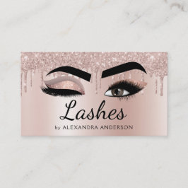 Eyelash Extensions Lashes Glitter Roos Gold Pink Visitekaartje
