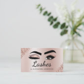 Eyelash Extensions Lashes Glitter Roos Gold Pink Visitekaartje (Staand voorkant)