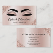 Eyelash Extensions Lashes Glitter Roos Gold Salon Visitekaartje (Voorkant / Achterkant)