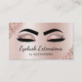 Eyelash Extensions Lashes Glitter Roos Gold Salon Visitekaartje (Voorkant)