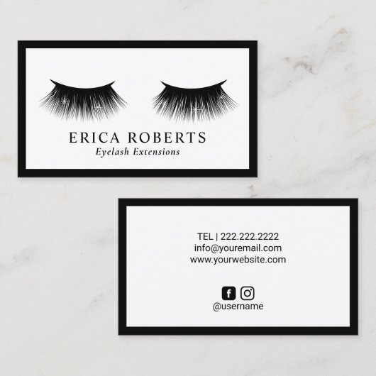 Eyelash Extensions Lashes maken artistieke minimal Visitekaartje (Voorkant / Achterkant)