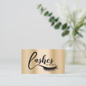 Eyelash Extensions Lashes Typografie Gold Salon Visitekaartje (Staand voorkant)