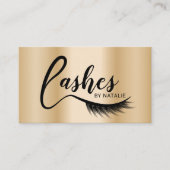 Eyelash Extensions Lashes Typografie Gold Salon Visitekaartje (Voorkant)
