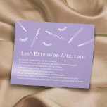 Eyelash Extensions Lavender Cute Salon Aftercare Flyer<br><div class="desc">Met de hand getekende Eyelash Extension Aftercare Cards.</div>