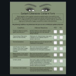 Eyelash Extensions Liability Waiver Green Salon Flyer<br><div class="desc">Eyelash Extension Liability Waiver & Release Form Flyers.</div>