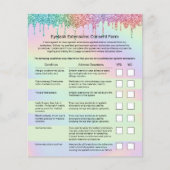 Eyelash Extensions Liability Waiver Holographic Flyer (Voorkant)