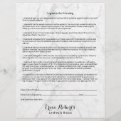 Eyelash Extensions Liability Waiver Moderne Marble Flyer (Achterkant)