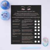 Eyelash Extensions Liability Waiver Plain Black Flyer (Enkel)
