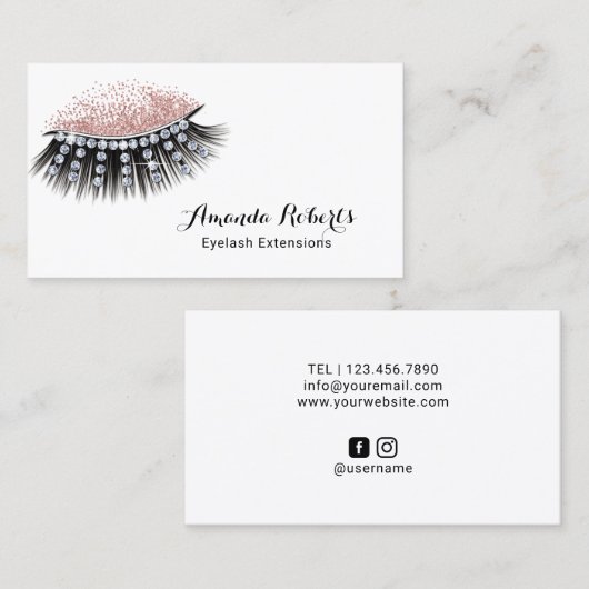 Eyelash Extensions Luxe Lashes Makeup Artist Visitekaartje (Voorkant / Achterkant)