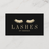 Eyelash Extensions make eup kunstenaar modern zwar Visitekaartje (Voorkant)