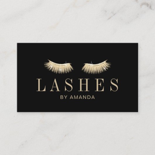 Eyelash Extensions make eup kunstenaar modern zwar Visitekaartje (Voorkant)