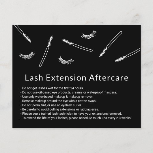 Eyelash Extensions Makeup Artiest Cute Aftercare Flyer (Voorkant)