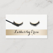 Eyelash Extensions Makeup Artiest Gold Stripe Visitekaartje (Voorkant)