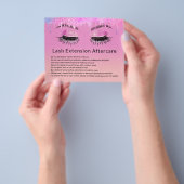 Eyelash Extensions Makeup Artiest Paars Aftercare Flyer (Hand)