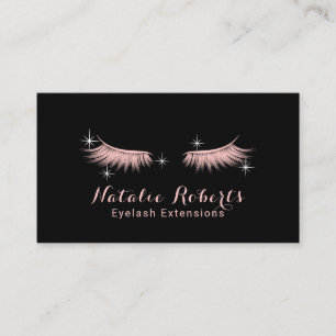 Eyelash Extensions Makeup Artist Black Blush Roze Visitekaartje