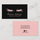 Eyelash Extensions Makeup Artist Black Blush Roze Visitekaartje (Voorkant / Achterkant)