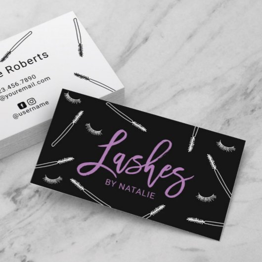 Eyelash Extensions Makeup Artist Lash Bar Paars Visitekaartje