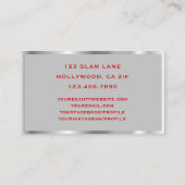 Eyelash Extensions Makeup Red Silver Grey Visitekaartje (Achterkant)