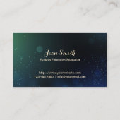 Eyelash Extensions Moderne Sparkle Lights Elegant Visitekaartje (Achterkant)