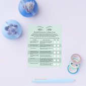 Eyelash Extensions Pastel Mint Liability Waiver Flyer (Enkel)