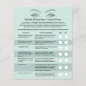 Eyelash Extensions Pastel Mint Liability Waiver Flyer (Voorkant)